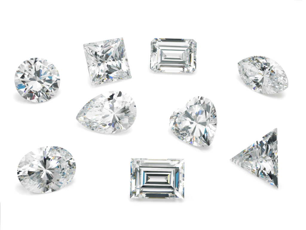 The 10 common diamond shapes.